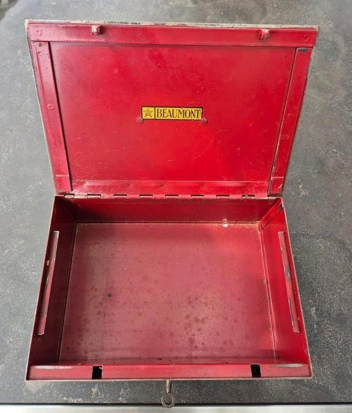 Vintage Beaumont Geldkistje - Metaal 30x20 cm, Ophalen of Verzenden