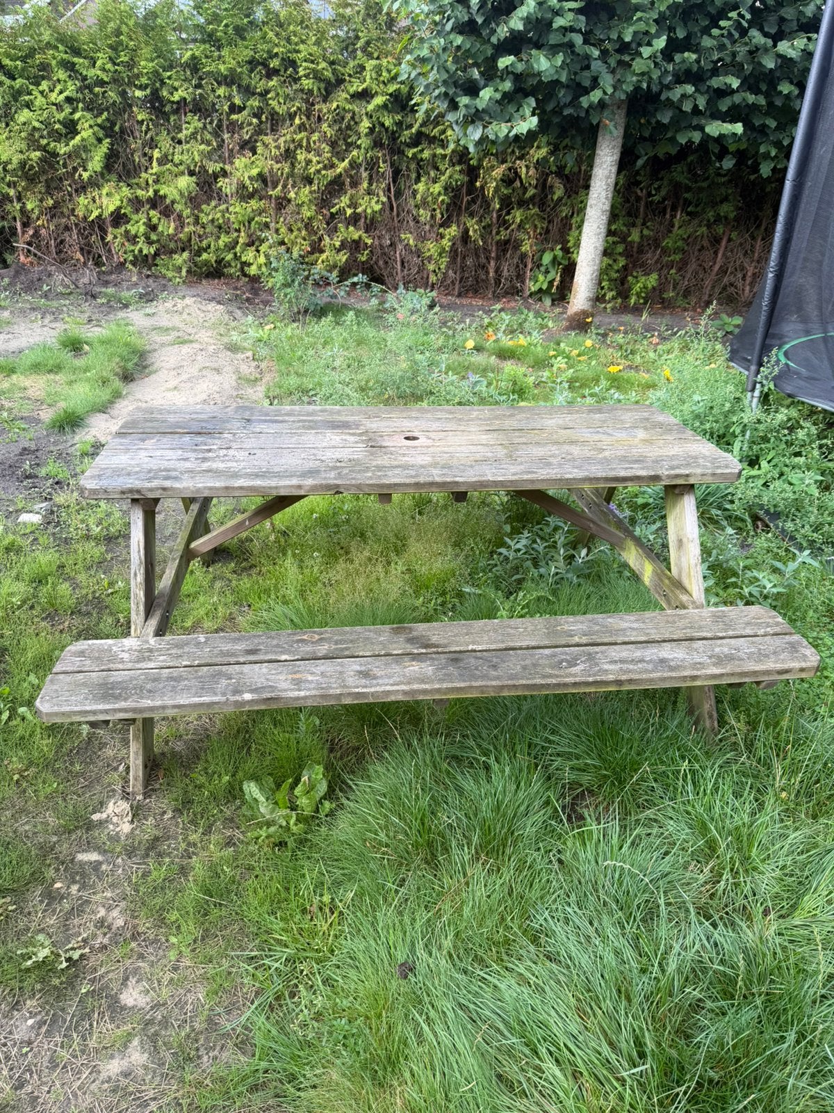 Picknickbank, Tuin en Terras, Ophalen, Gebruikt, Rechthoekig, Hout