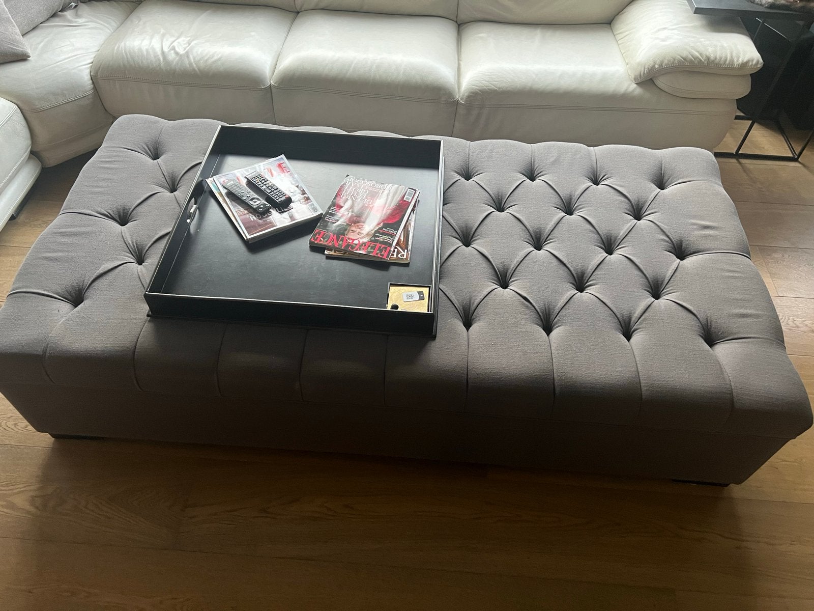 Grote Salon Tafel grijs, 100x200 cm, Huis en Inrichting, Tafels | Salontafels, Ophalen, Overige materialen, Gebruikt, 100 tot 150 cm