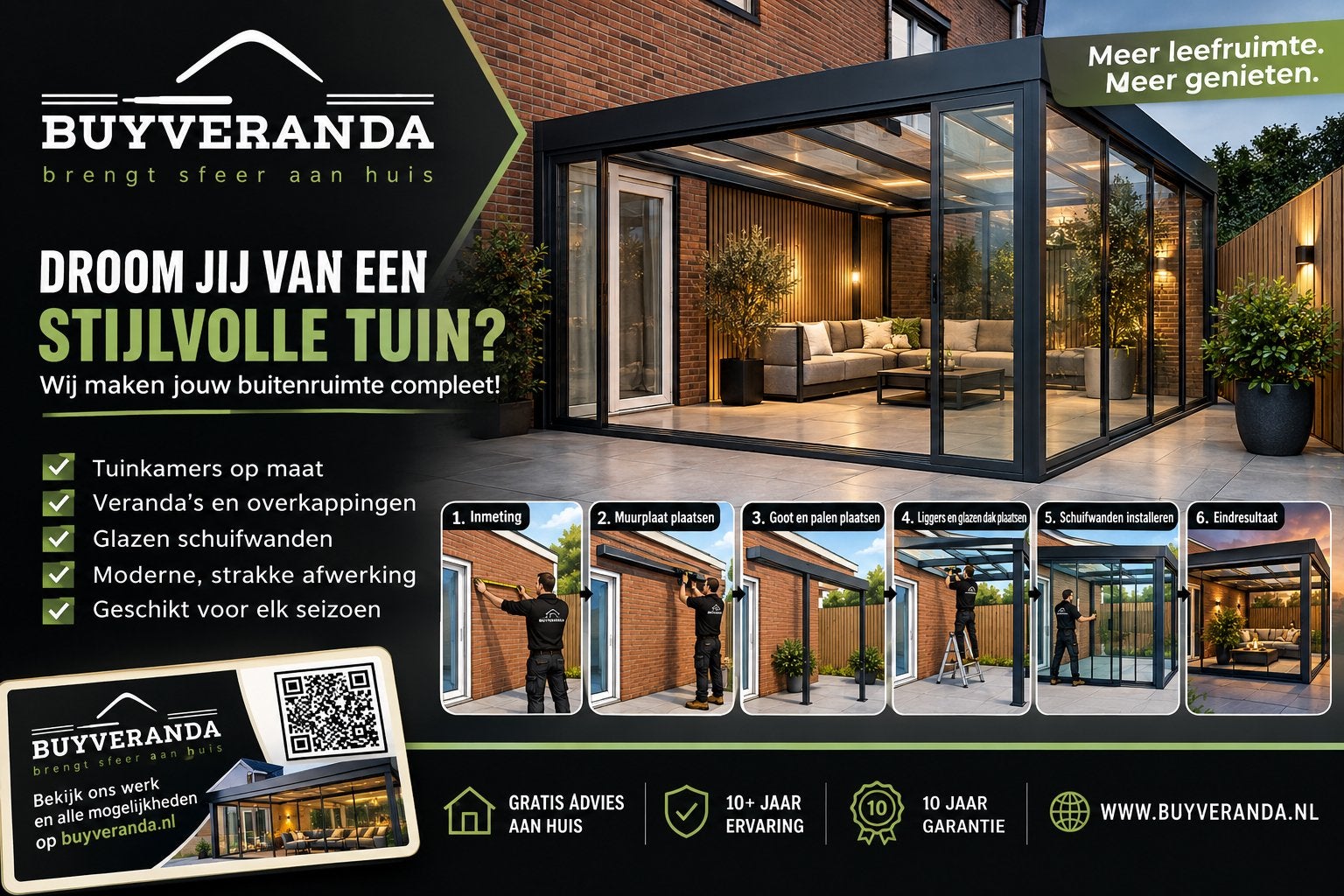 TUINKAMER • VERANDA • OVERKAPPING • GLAZEN SCHUIFWANDEN, Ophalen, Nieuw