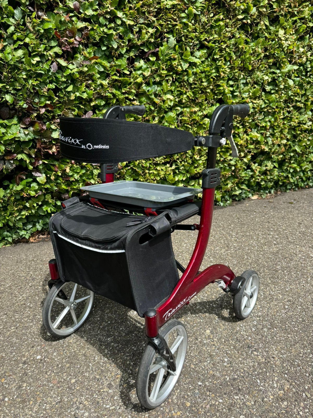Rollator Travixx deluxe S rood, Ophalen, Opvouwbaar, Gebruikt