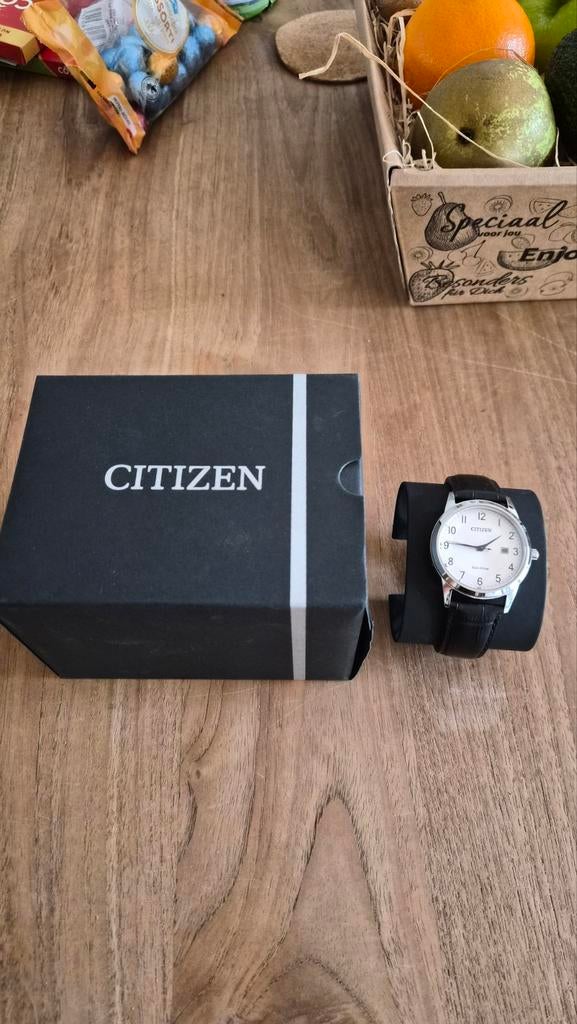 Citizen Herenhorloge AW1231-07A, Leer, Staal, Ophalen of Verzenden, Zo goed als nieuw