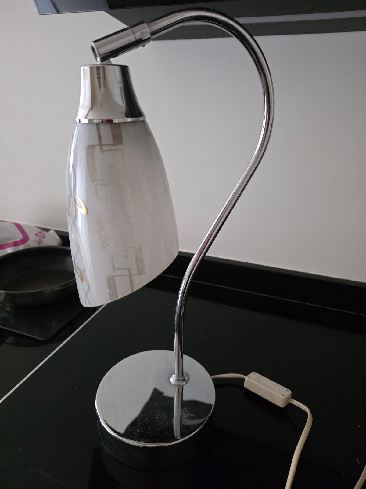 Vintage Chroom Tafellamp - 45 cm Hoog, Ophalen of Verzenden