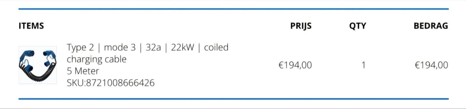 VOLDT EV Laadkabel Type 2, 5m, 22kW, Spiraal, Auto diversen, Auto-accessoires, Ophalen