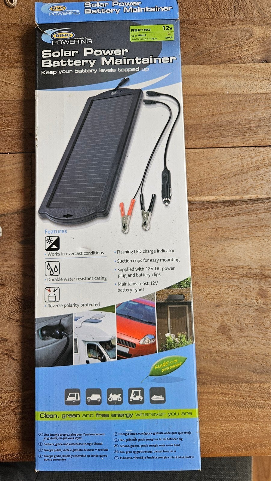 RING Solar Power Accu Druppellader / zonnepaneel kamperen, Ophalen of Verzenden, Nieuw