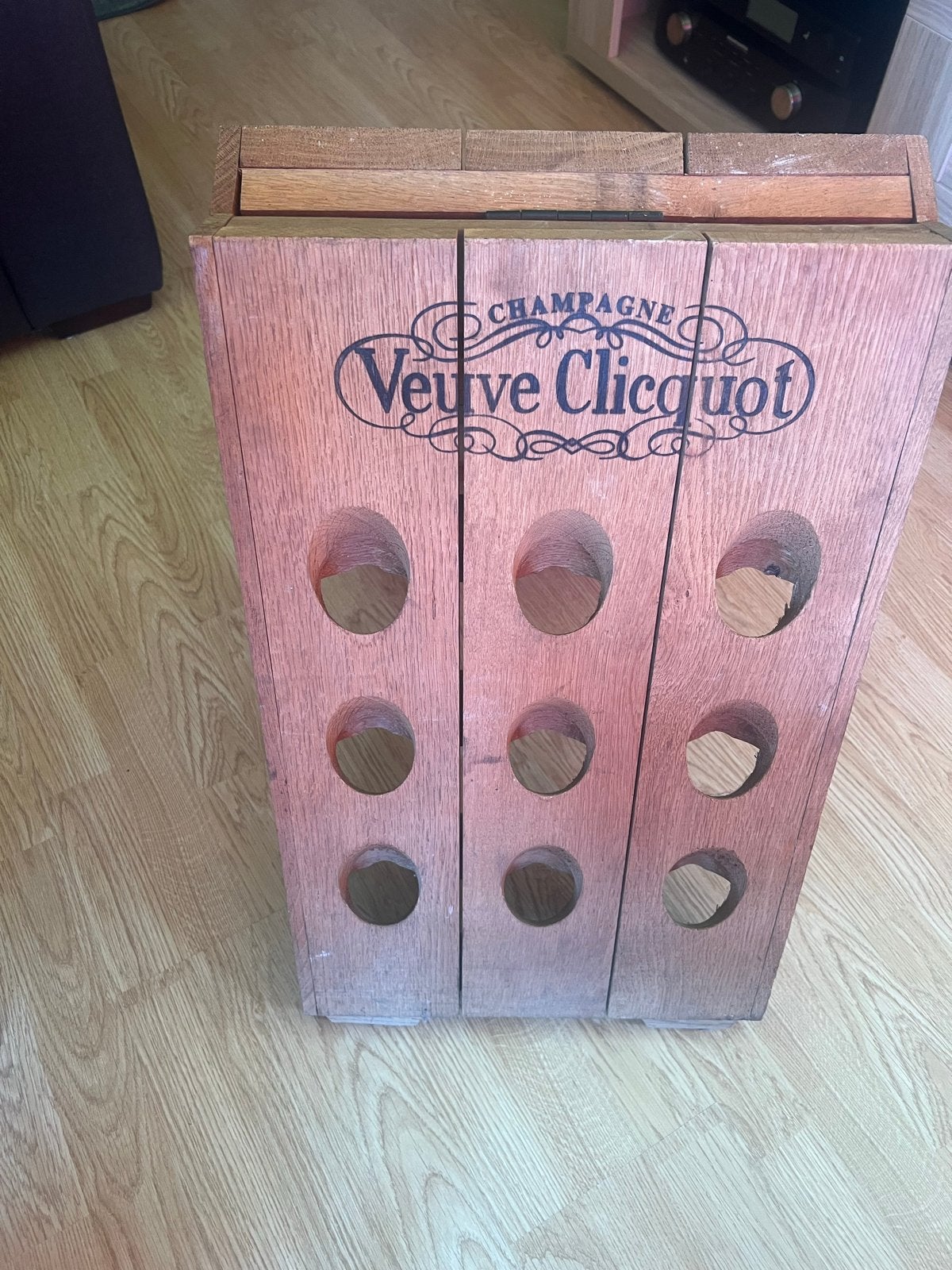Veuve Clicquot Champagne Houten Flessenrek, Ophalen, Gebruikt, Hout, 5 tot 15 flessen