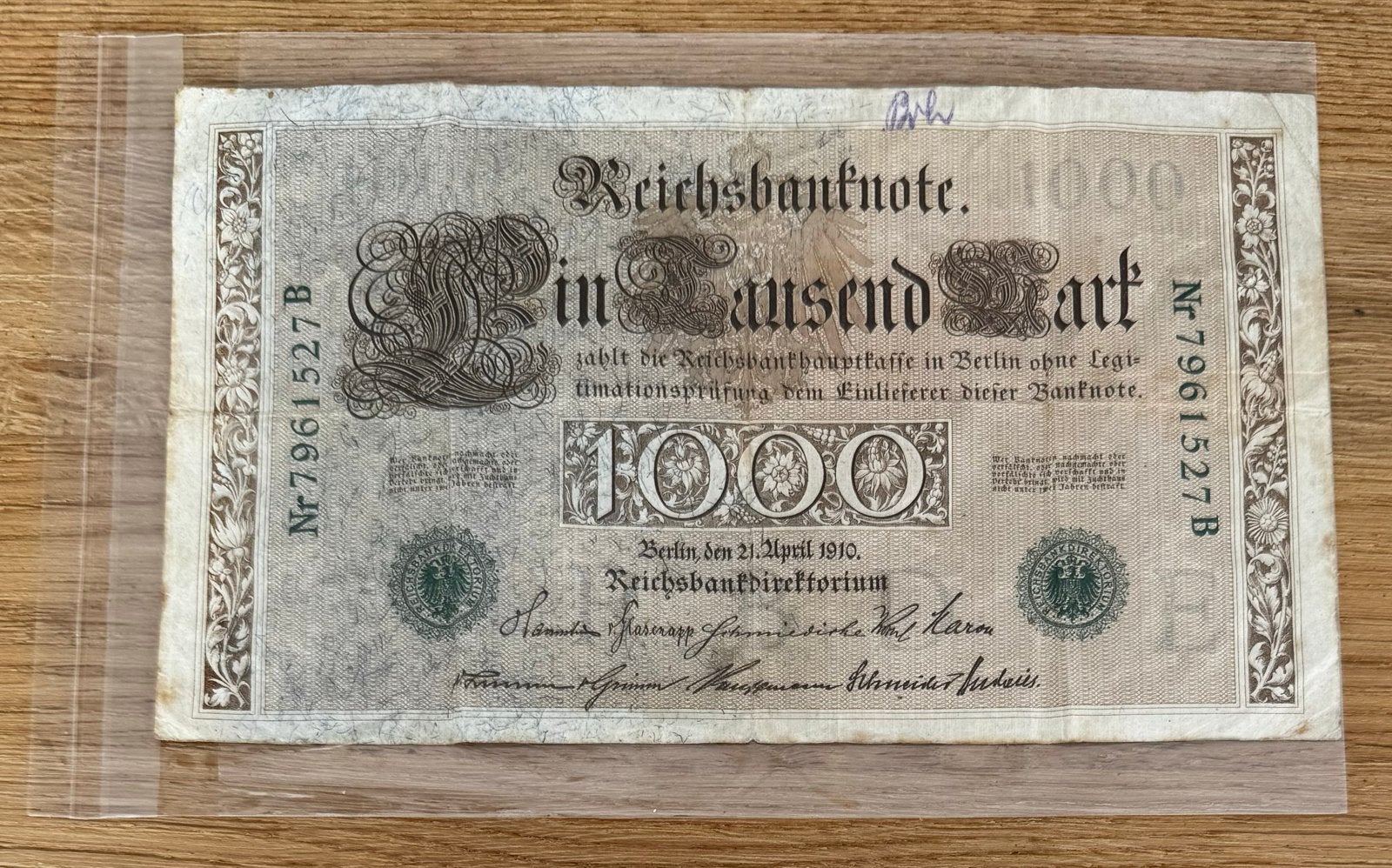 Reichsbanknote 1000 Mark - Berlijn 21 april 1910, Ophalen of Verzenden, Duitsland, Los biljet