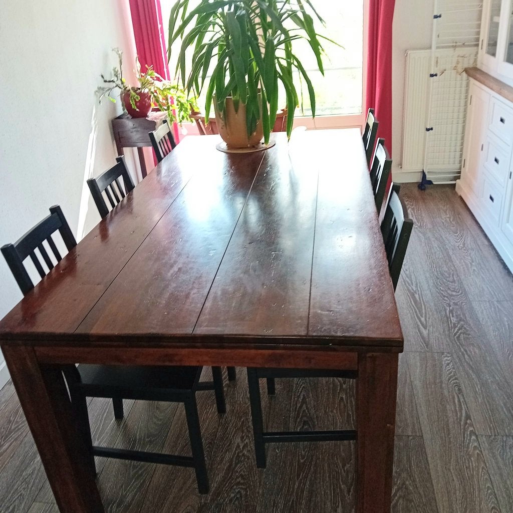 Tafels en stoelen gratis, Ophalen, Gebruikt, 200 cm of meer, 50 tot 100 cm