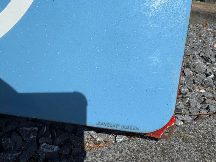 Oud groot Phoenix emaille fietsenbord, Ophalen