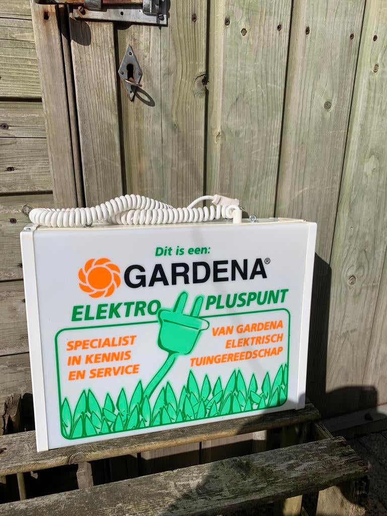 Gardena reclame lichtbak, Verzenden, Zo goed als nieuw, Lichtbak of (neon) lamp