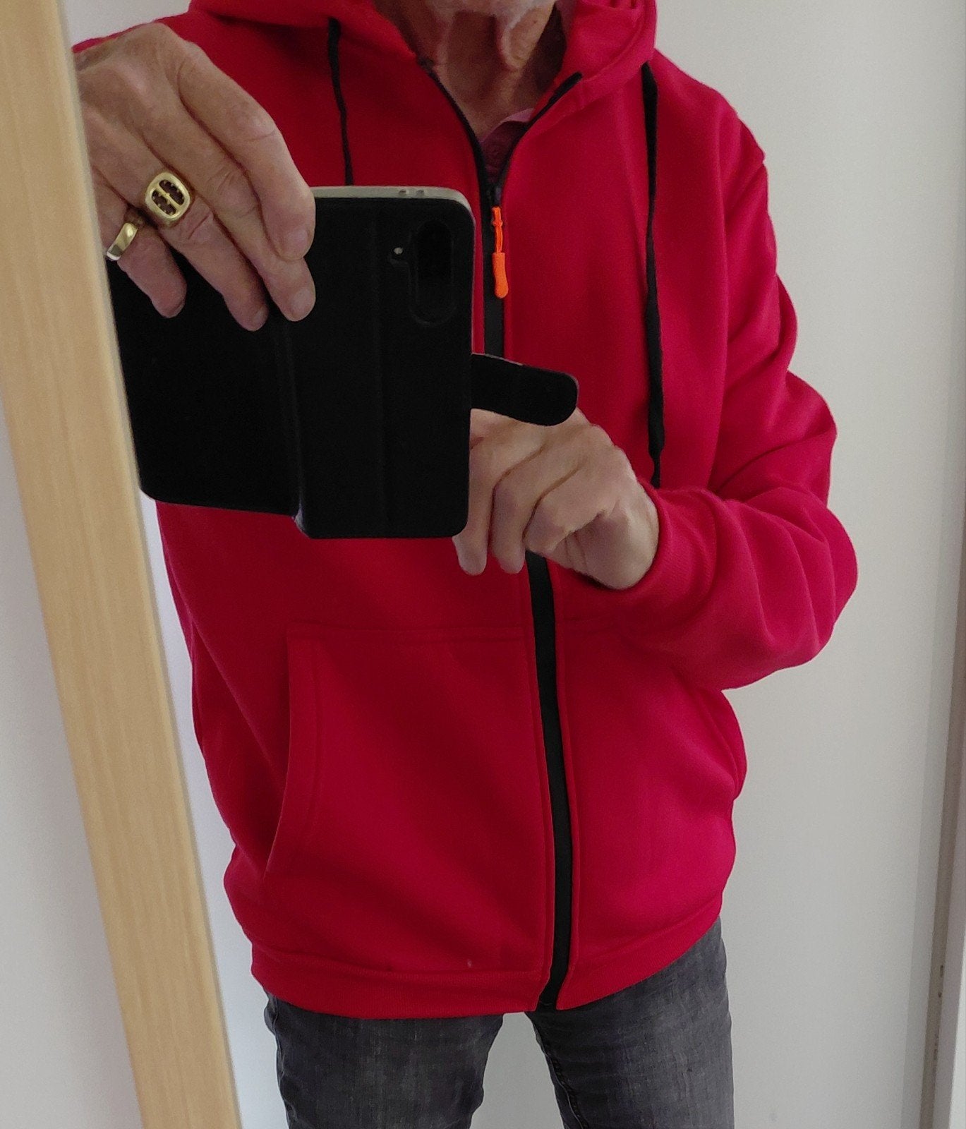 MAAT XL   Rode hoodie met rits en capuchon, Kleding | Heren, Overige Herenkleding, Verzenden, Nieuw, Onbekend