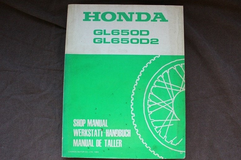 Honda GL650 D D2 1983 motorcycle shop manual handbuch GL 650, Ophalen of Verzenden, Honda