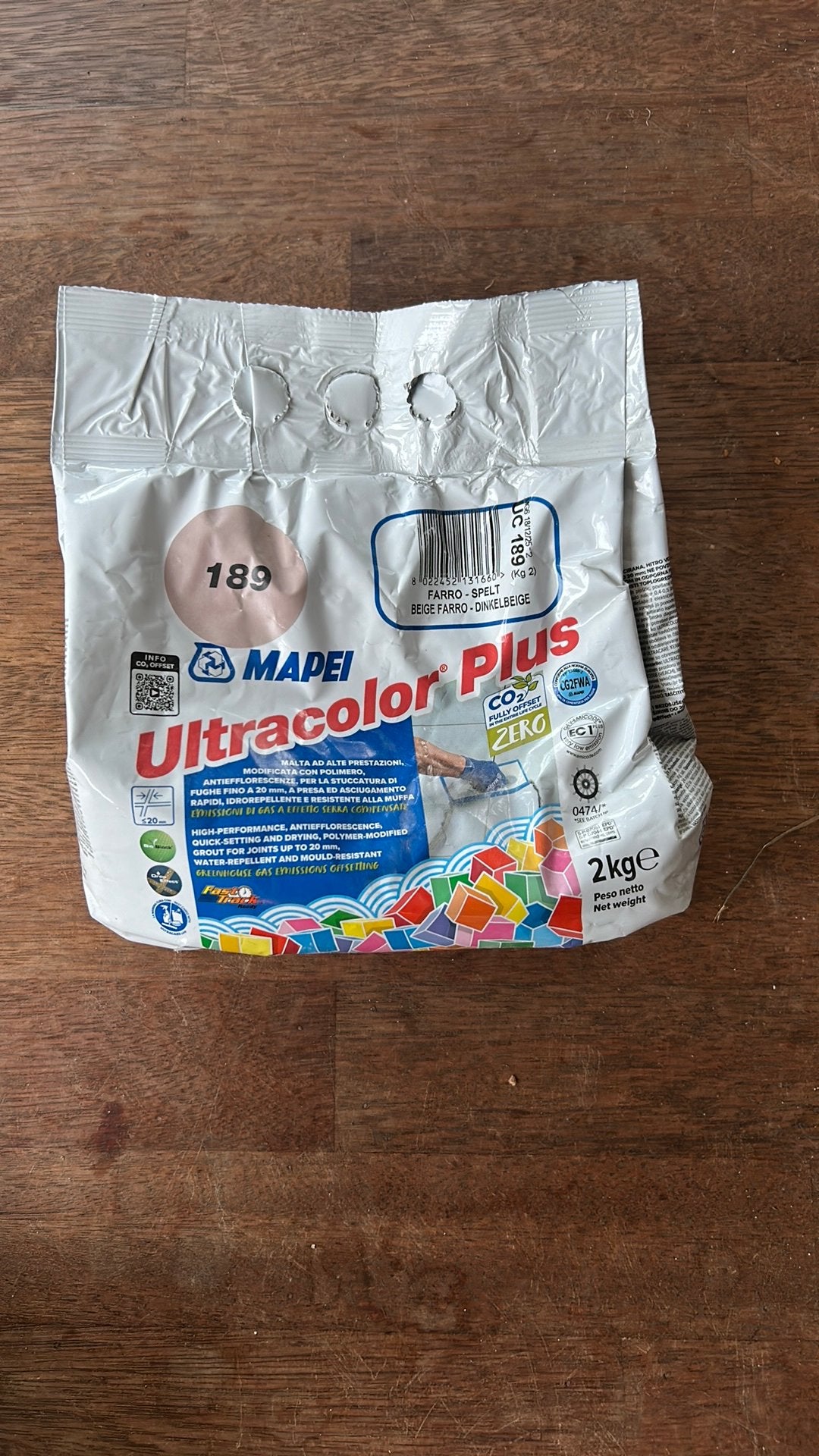 Mapei ultracolor plus voegmiddel kleur 189 farro spelt, Overige typen, Nieuw, 10 m² of meer, Overige materialen