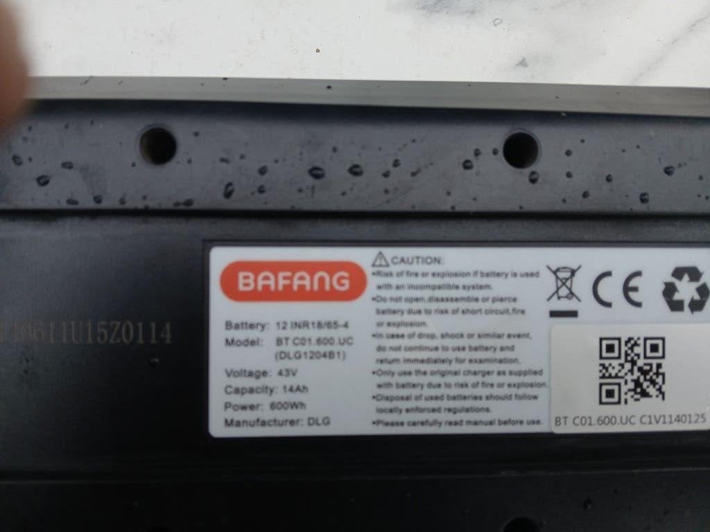 Bafang E-bike Accu 43V 14Ah 600Wh DLG, Gebruikt