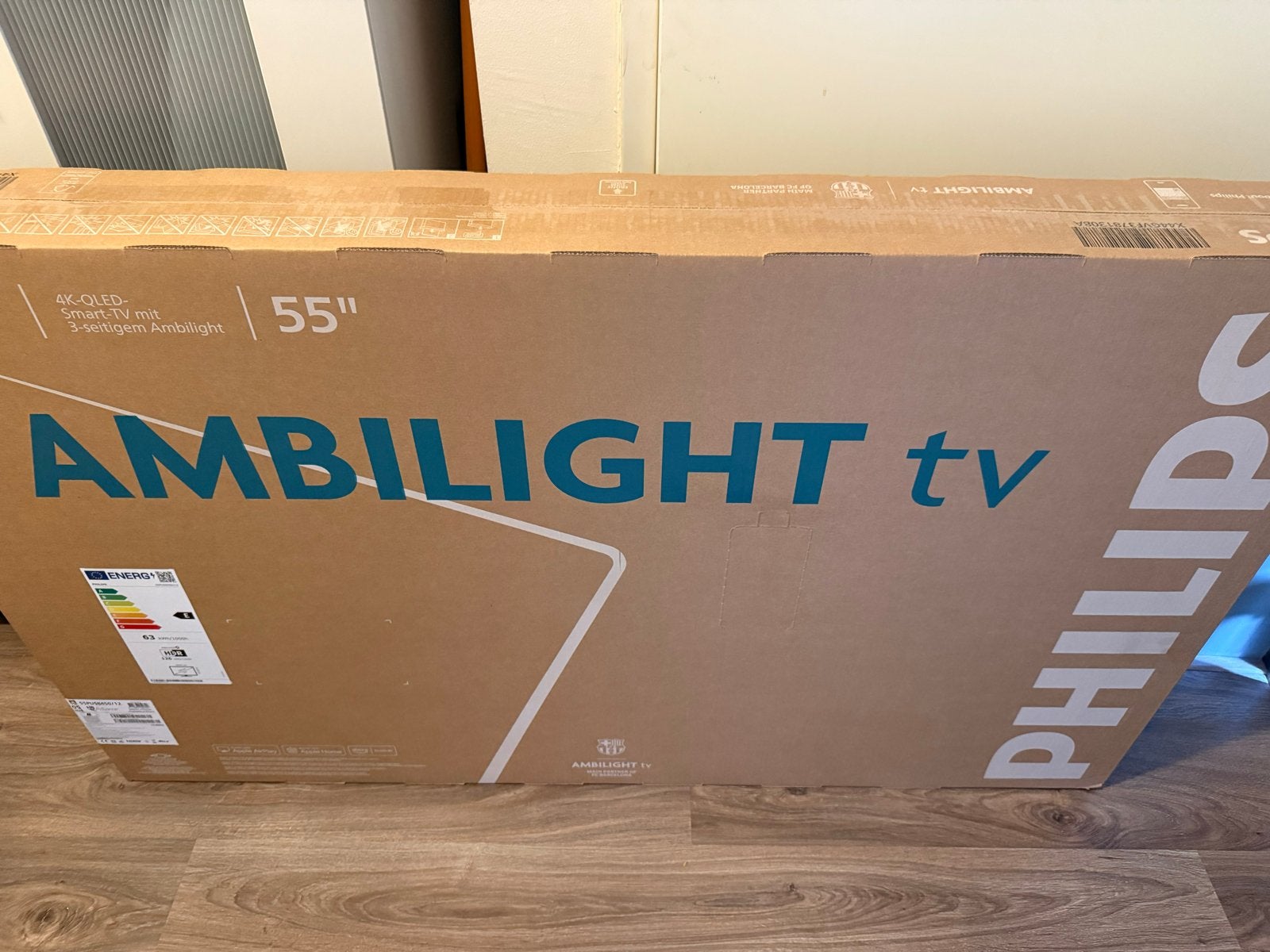 Philips Ambilight 55 inch 4K QLED Smart TV (NIEUW IN DOOS), Ophalen, Philips, QLED, 50 Hz