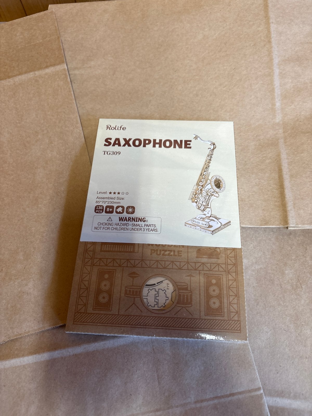 Rolife Saxofoon 3D Houten Puzzel TG309, Ophalen of Verzenden, Nieuw