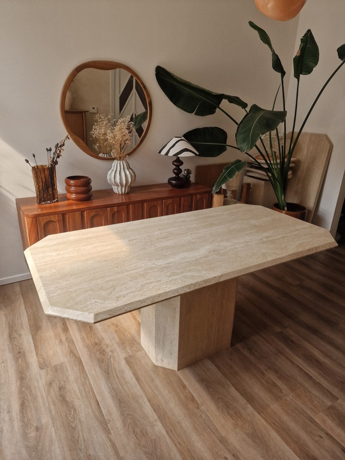 vintage traventin eettafel, Ophalen