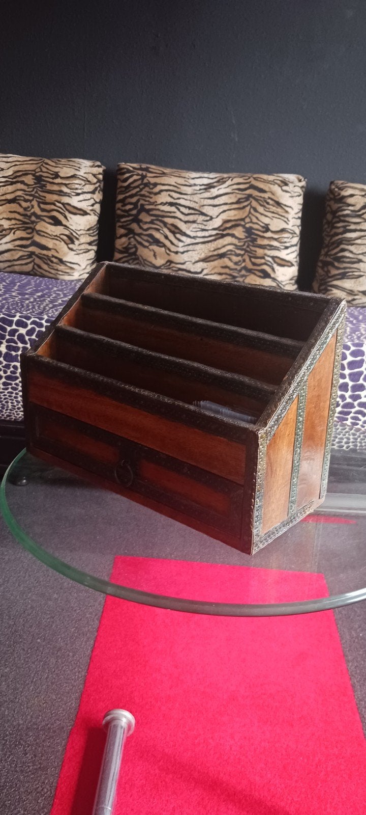 Vintage Houten Bureau Organizer met Lade, Ophalen of Verzenden