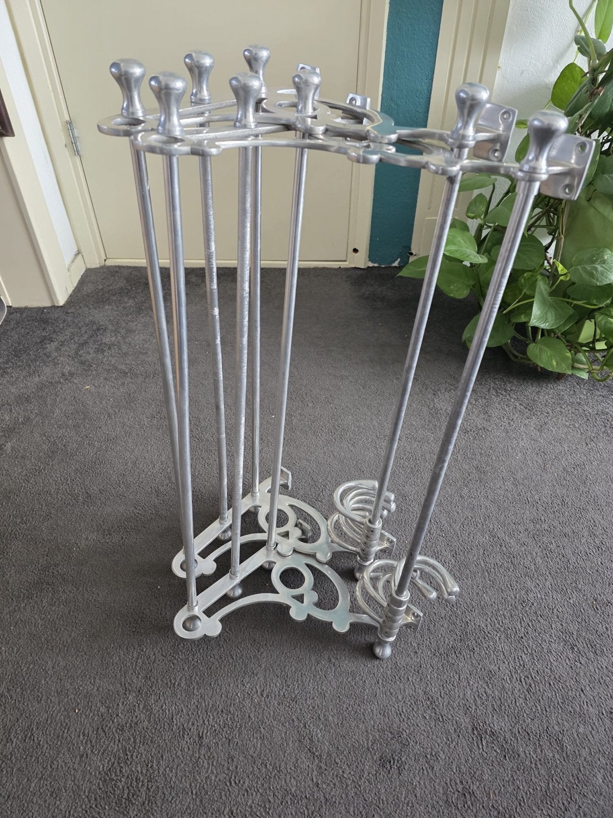 Vintage metalen staande kapstok 2x, Huis en Inrichting, Woonaccessoires | Kapstokken, Ophalen, Gebruikt, 100 tot 150 cm, Metaal