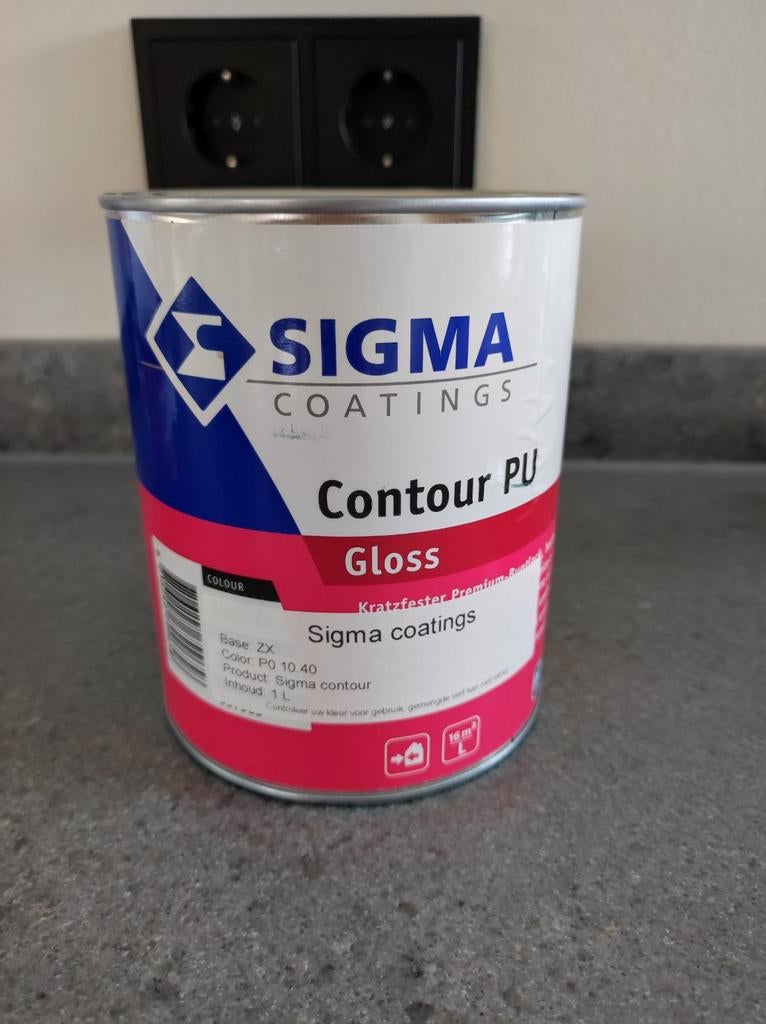 Sigma Contour PU Gloss - Petrolgroen (1L), Ophalen, Zo goed als nieuw, Lak, Minder dan 5 liter