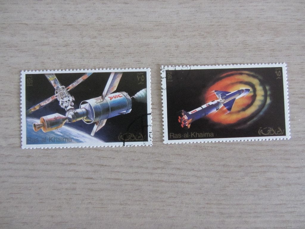 Ras Al Khaima 1972 Operation Skylab Postzegels, Ophalen of Verzenden, Gestempeld, Overige thema's