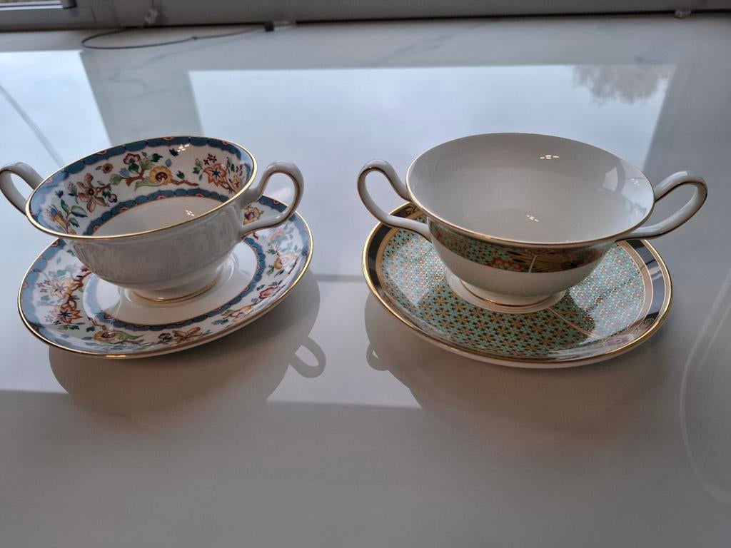 Zeldzame Wedgwood bouillon/soepkommen met schotels, Nieuw, Ophalen of Verzenden, Kom(men), Wedgwood