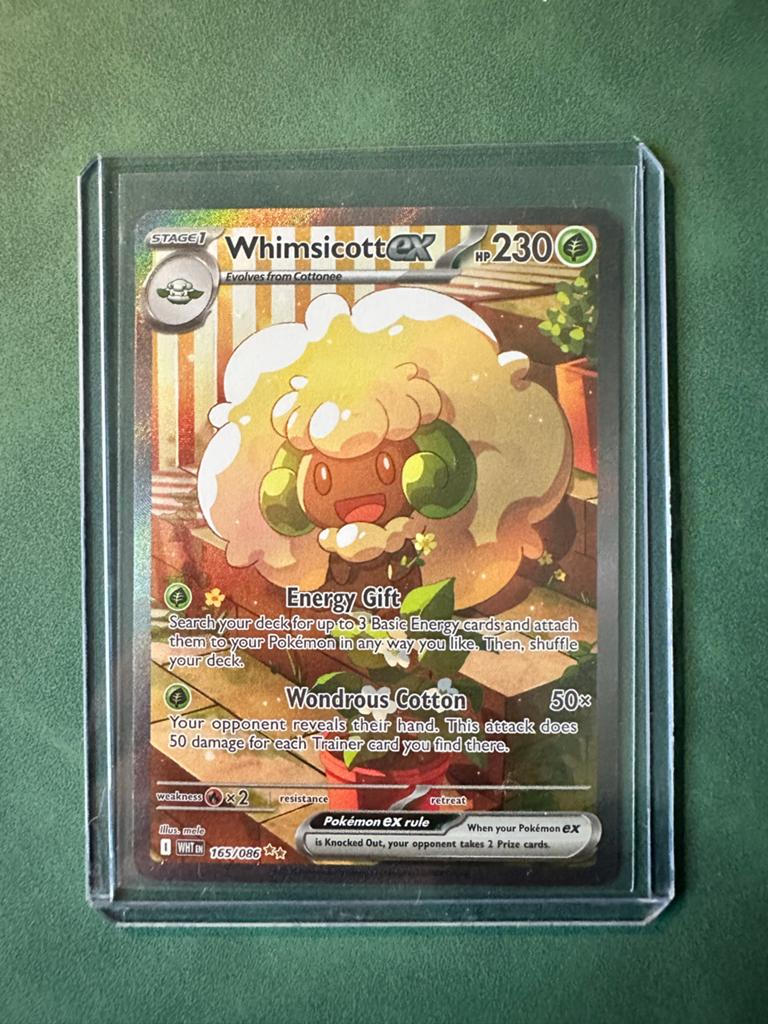 Whimsicott Ex Pokémon Kaart (165/086) - Scarlet & Violet, Ophalen of Verzenden, Zo goed als nieuw, Losse kaart, Foil