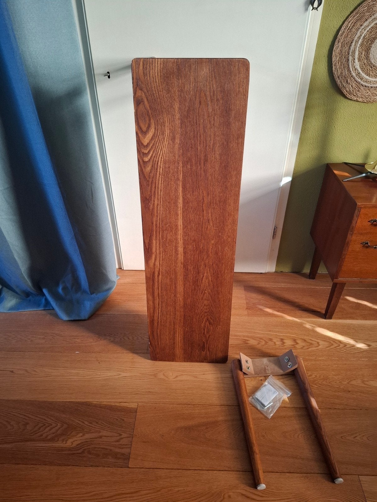 Halbankje Fenna, Walnoot 110x32x45. Gratis, zie omschrijving, Ophalen, Gebruikt, Rechte bank, Minder dan 150 cm