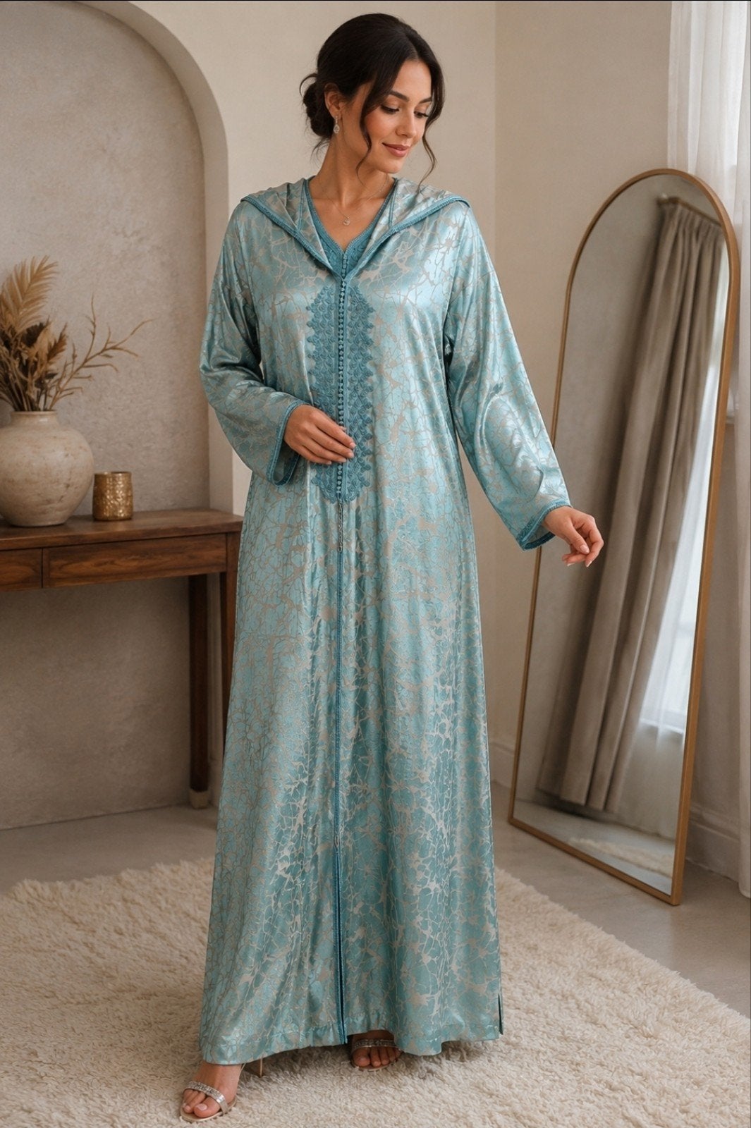 Jellaba, 2 delig, Blauw, Maat 42/44 (L), Nieuw, Ophalen of Verzenden