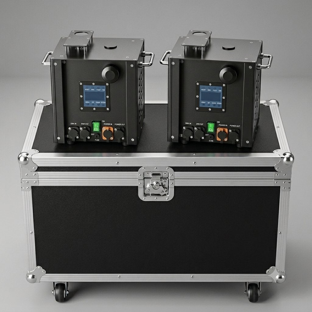 Bundel 2x DJLicht 750W Waterdichte sparkular plus flightcase, Muziek en Instrumenten, Geluidgestuurd, ., Overige typen, Nieuw