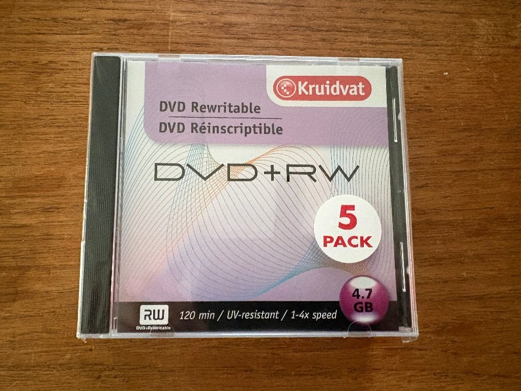 Kruidvat 5 stuks DVD+RW, Computers en Software, Beschrijfbare discs, Kruidvat, Nieuw, Ophalen of Verzenden, Dvd