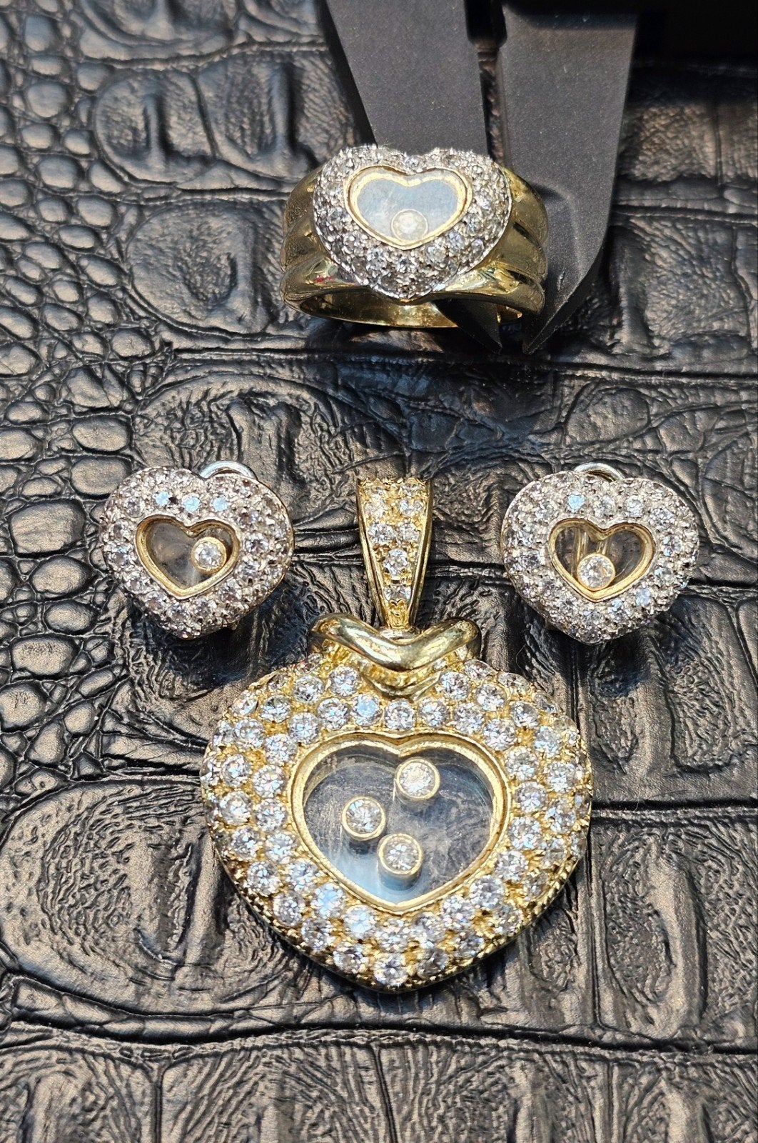 Prachtige 14karaat gouden set chopard model, Ophalen of Verzenden, Zo goed als nieuw, Goud, Goud
