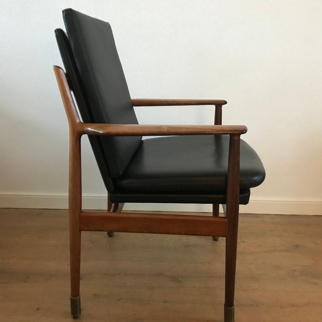 Stoel bureaustoel 431 Arne Vodder Sibast vintage, Huis en Inrichting, Stoelen, Ophalen, Gebruikt, Zwart, Leer