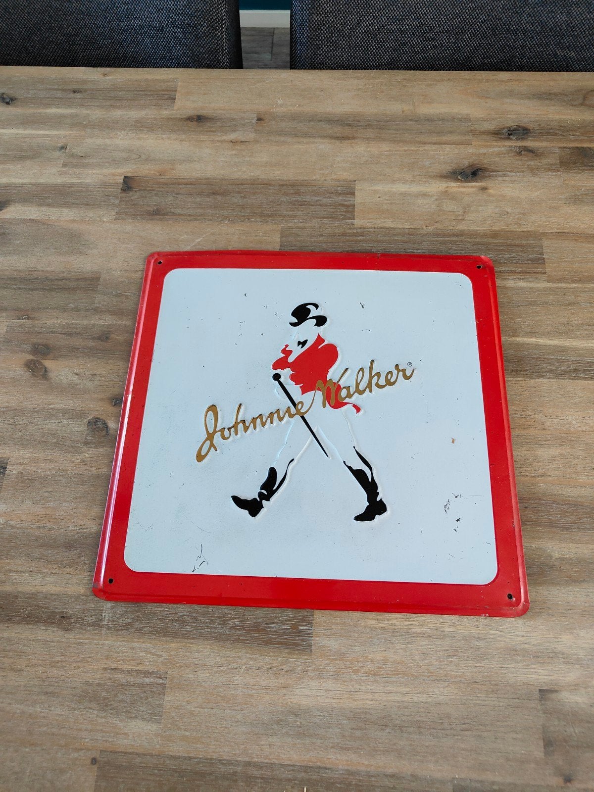 Vintage Johnnie Walker reclamebord - Metaal, Ophalen of Verzenden