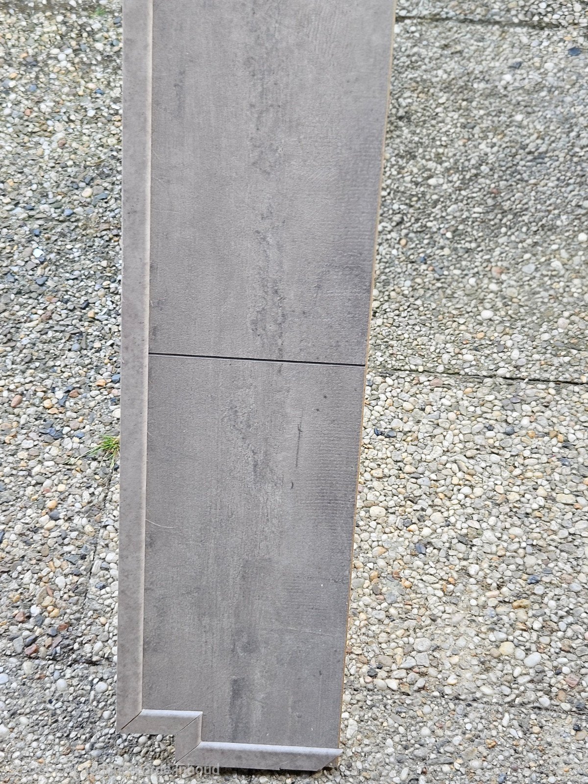 Lichtgrijze brede laminaatplaten, Gebruikt, 50 tot 150 cm, Ophalen of Verzenden, 10 m² of meer