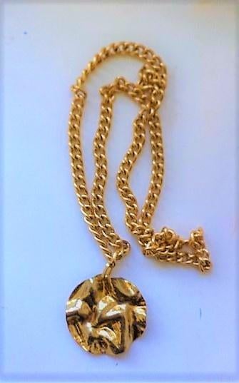 Vintage Statement ketting, verguld, Brutalistisch Design, Ophalen, Zo goed als nieuw, Goud, Overige materialen