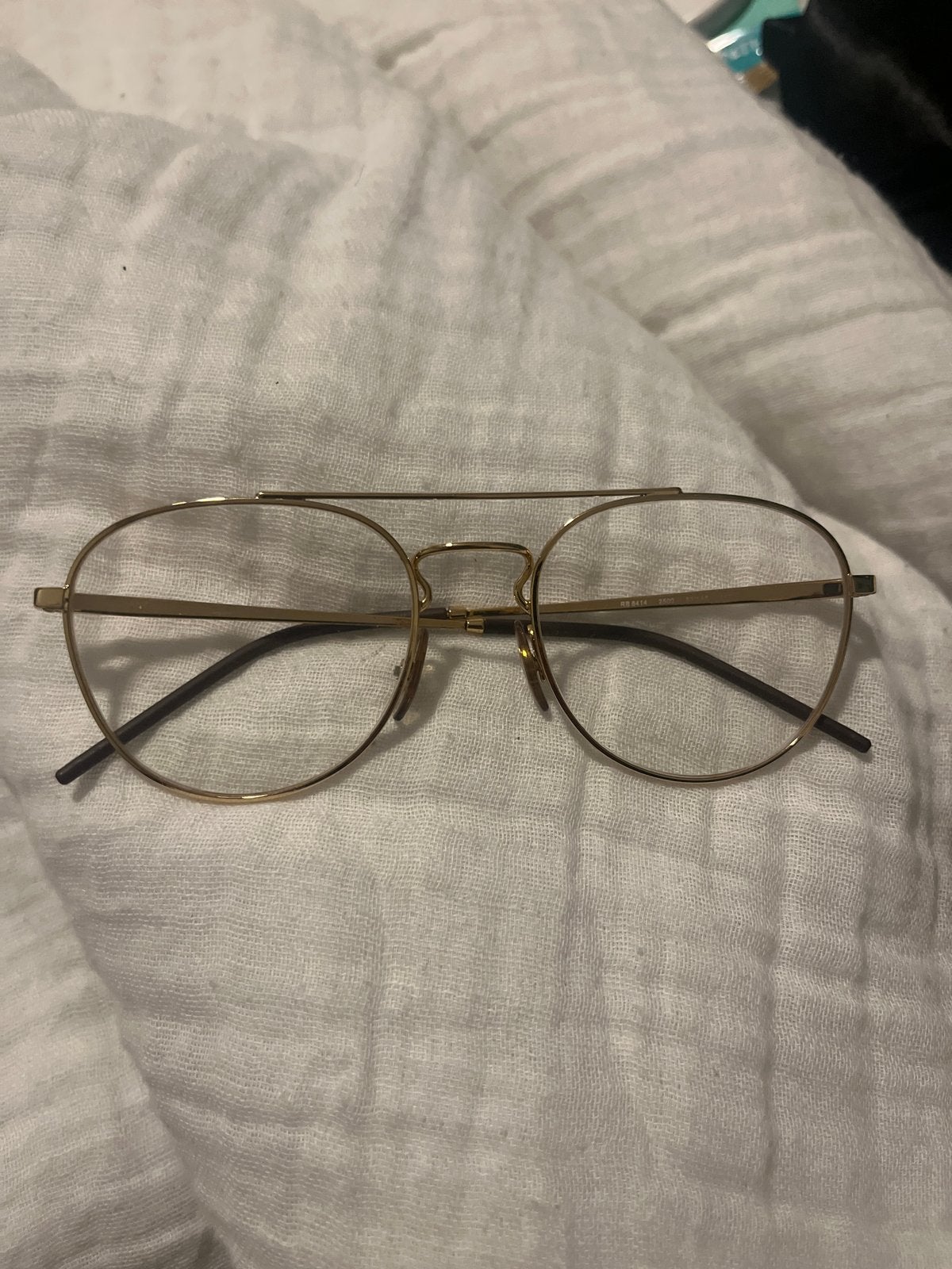 Ray-Ban RB6414 Goudkleurig Brillenmontuur met Etui, Sieraden, Tassen en Uiterlijk, Gebruikt, Overige kleuren, Ophalen of Verzenden