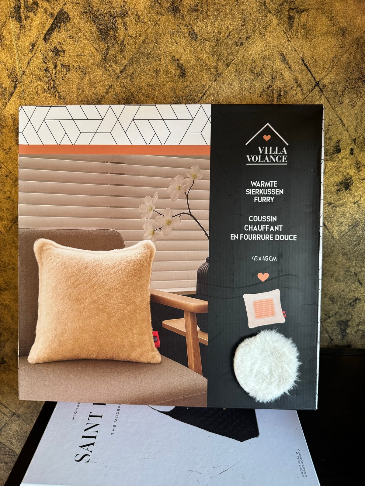 Villa Volance Warmte Sierkussen Furry 45x45 cm, Overige merken, Inclusief binnenkussen, Beige, Vierkant