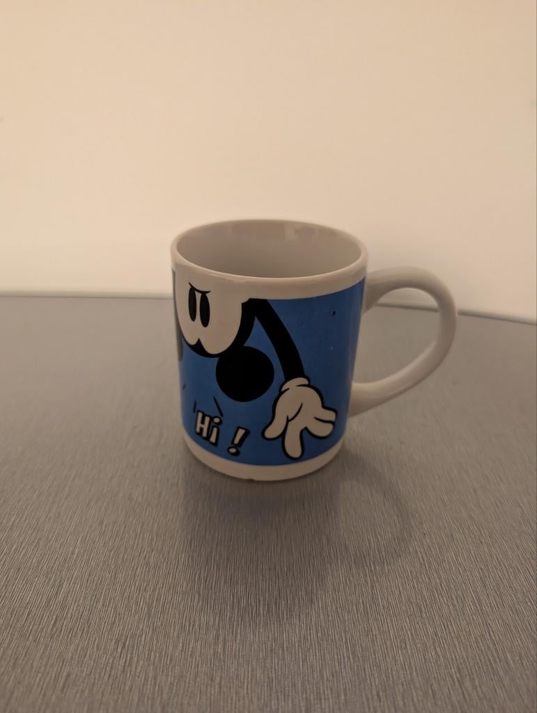 Disney Mickey Mouse Mok - Blauw met "Hi!" Opdruk, Ophalen of Verzenden