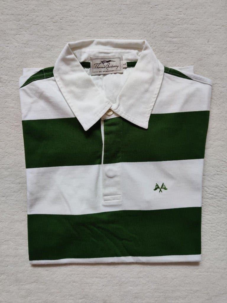 Thomas Burberry poloshirt groen/wit maat L   ALS NIEUW, Maat 52/54 (L), Ophalen of Verzenden, Zo goed als nieuw, Burberry
