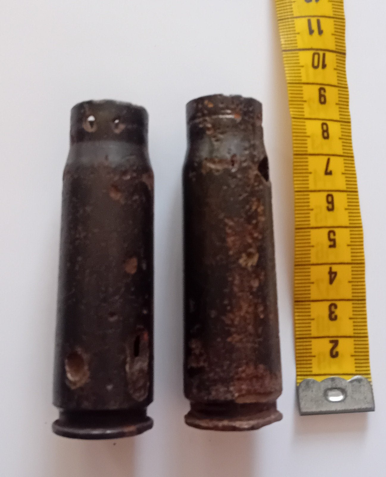 WO2 Duitse MG 151/20 Hulzen Luftwaffe 20x82mm (2 stuks), Ophalen of Verzenden, Luchtmacht, Duitsland, Hulzen of Bodemvondsten