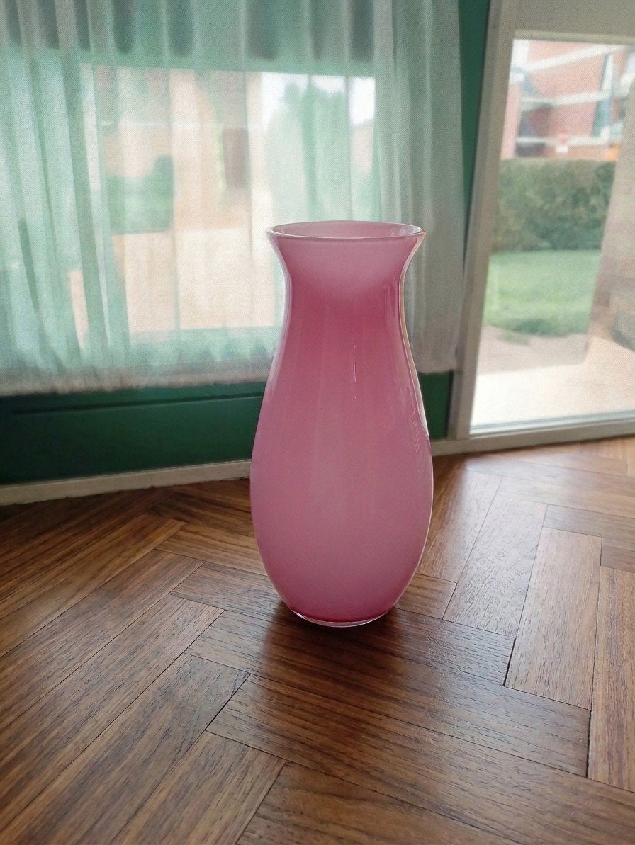 Roze glazen vaas - Uitstekende conditie, Ophalen, Zo goed als nieuw, Roze, Glas