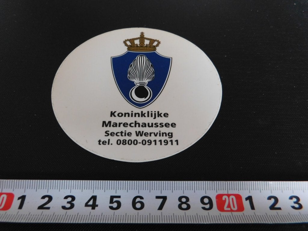 sticker Politie KMAR Leger Marechaussee Transparant 816 *, Ophalen, Zo goed als nieuw