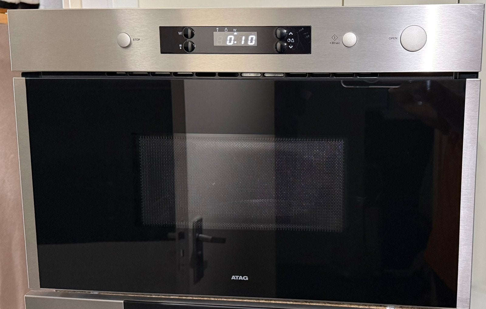 ATAG inbouw MAGNETRON MET DRAAIDEUR MA3611F, Witgoed en Apparatuur, Ophalen, Zo goed als nieuw, Inbouw, Draaiplateau