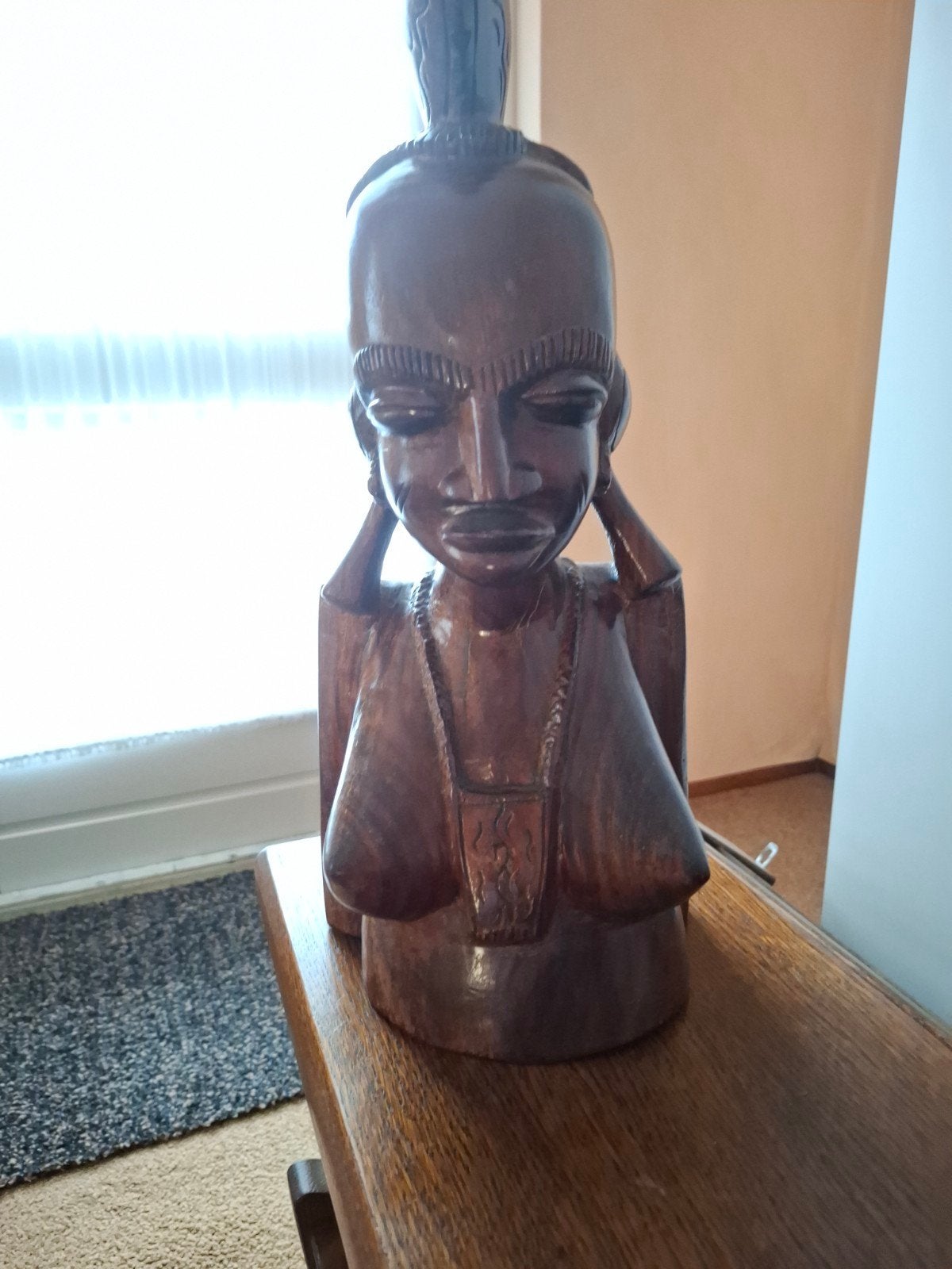 Zeer zwaar houten sculptuur, Ophalen of Verzenden, Zo goed als nieuw