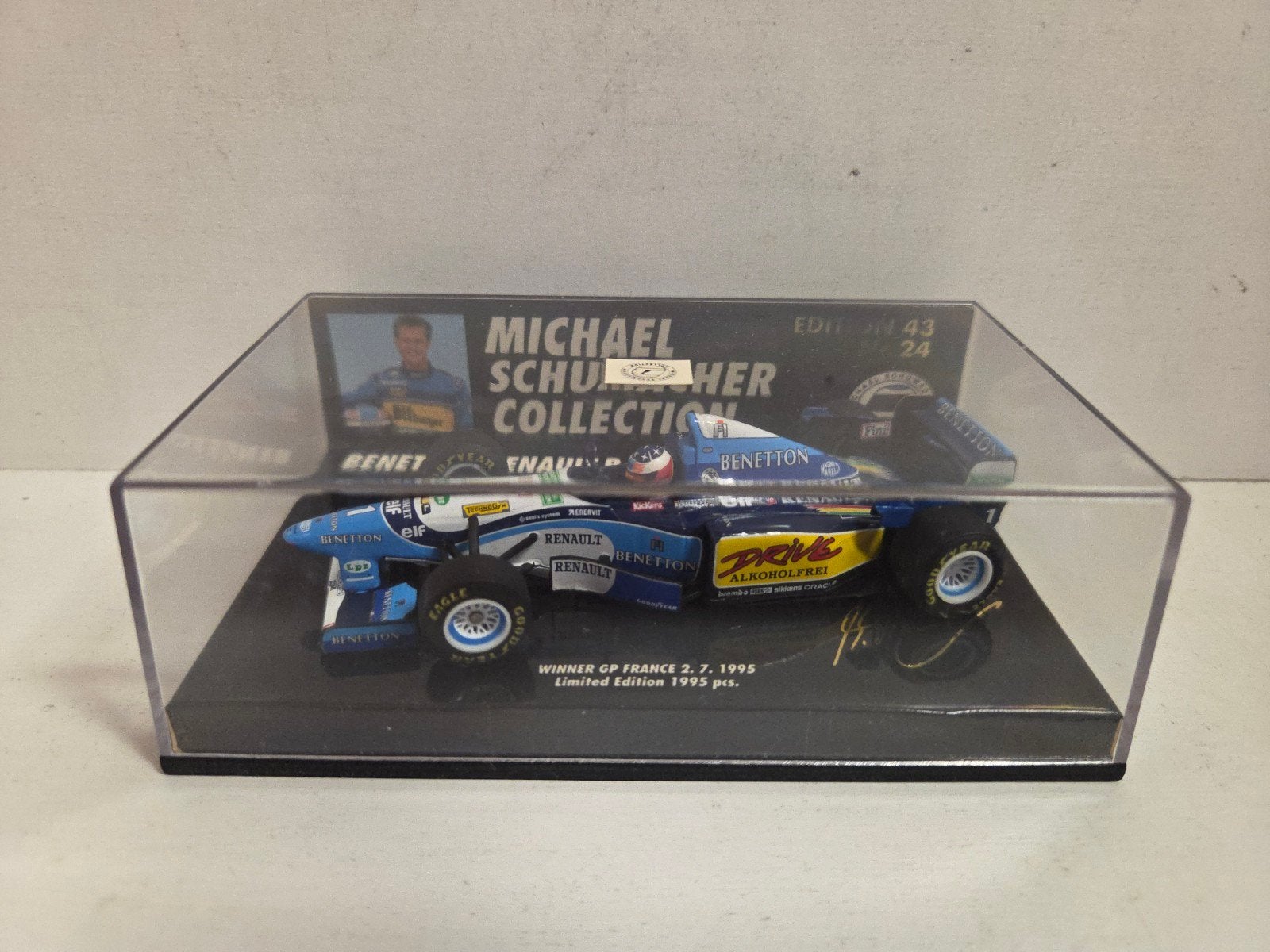 Minichamps F1 Benetton Renault Schumacher 1995, Auto, ., Ophalen of Verzenden, Zo goed als nieuw