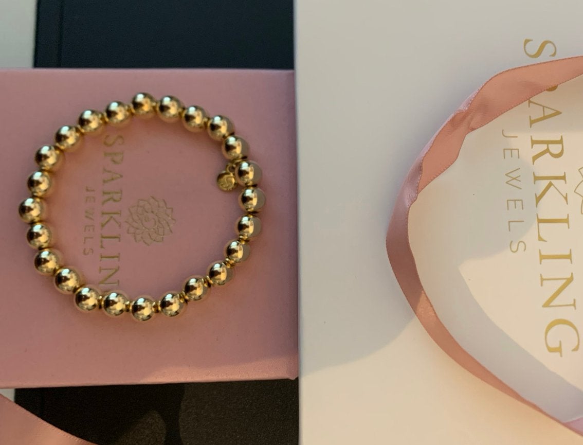 Sparkling jewels armband goud 8 mm nieuw, Ophalen of Verzenden, Nieuw, Goud
