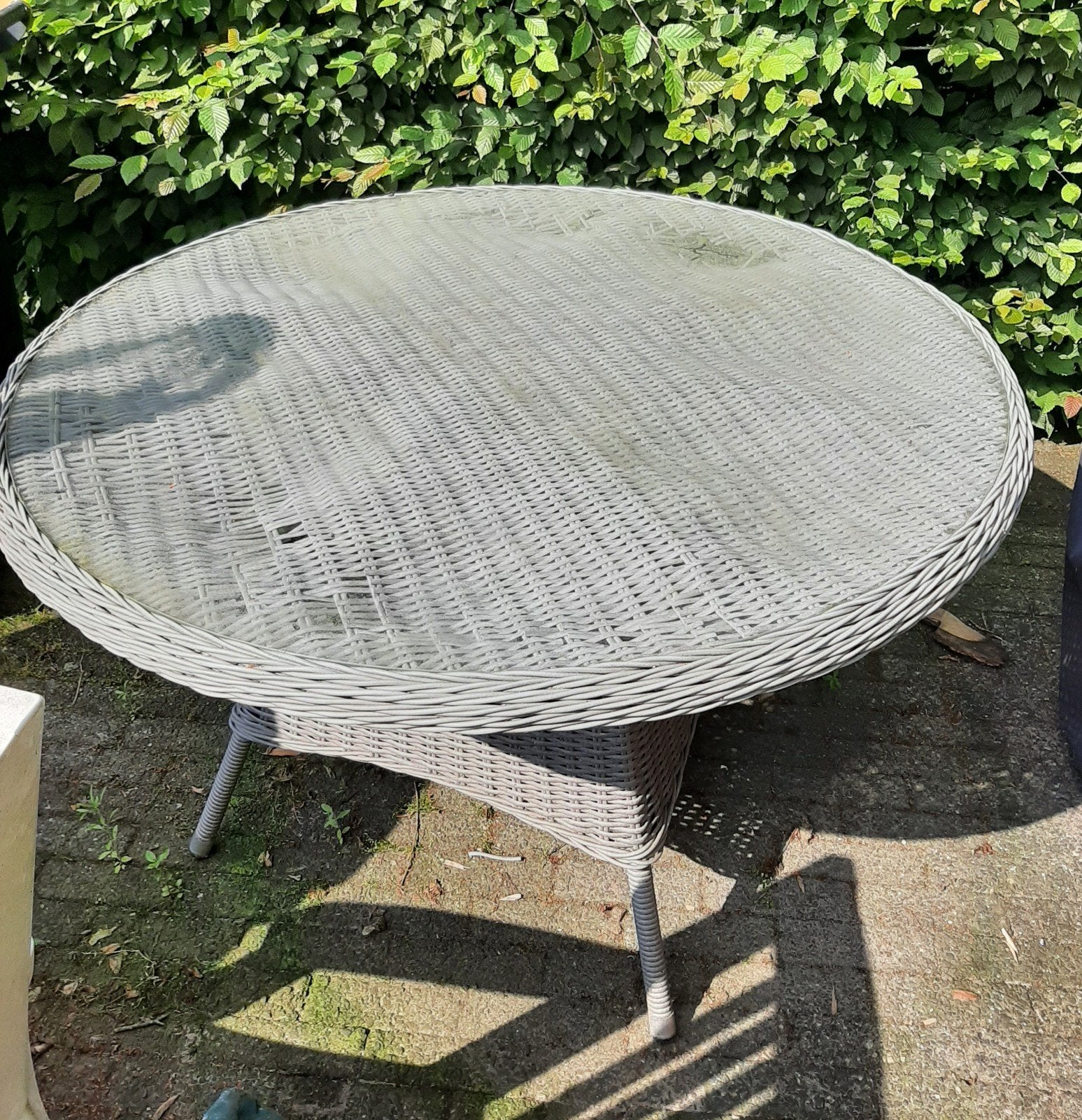 Ronde glasplaat voor tuintafel - 1.23m doorsnede, Tuin en Terras, Ophalen