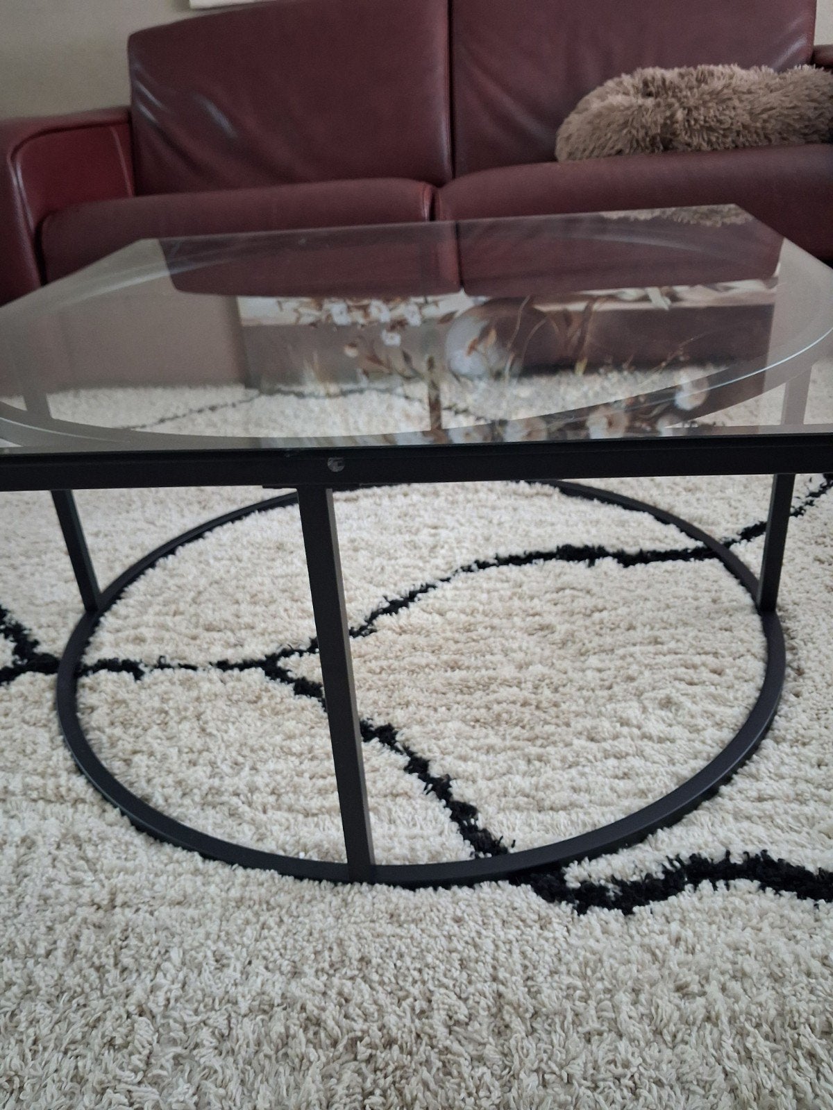 splinternieuwe salontafel zwart metaal / glasplaat 90cm  h42, 50 tot 100 cm, Nieuw, Metaal, Rechthoekig