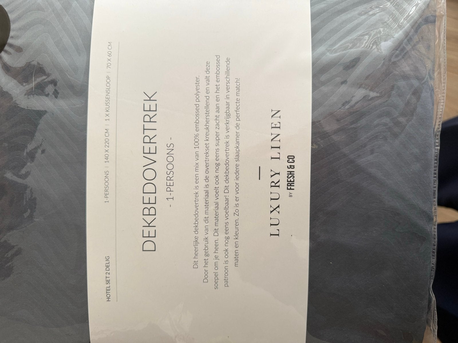 2 x Luxury Linen Dekbedovertrek 1-persoons Lichtgrijs, Eenpersoons, Dekbedovertrek, Nieuw, Ophalen of Verzenden